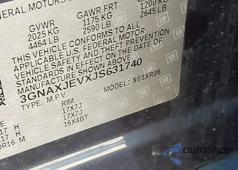 2018 Chevrolet Equinox Lt из США, поврежденный, VIN 3GNAXJEVXJS631740